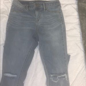 High rise cropped skinny jeans